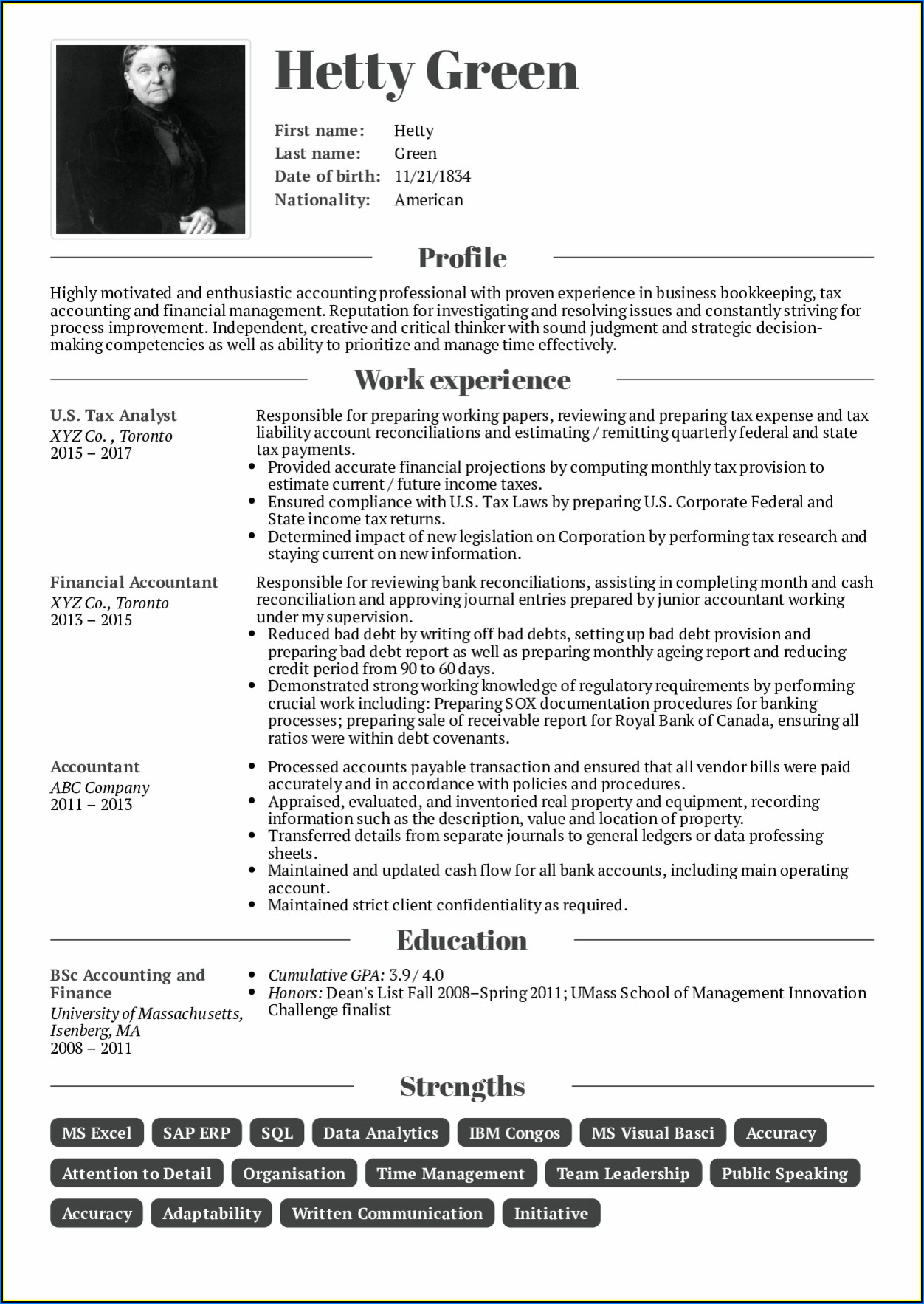 Samples Of Resumes For Accounting Jobs