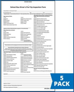 School Bus Driver Pre Trip Inspection Form