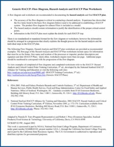 Seafood Haccp Plan Forms