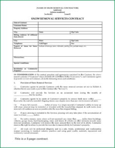 Seasonal Snow Removal Contract Template
