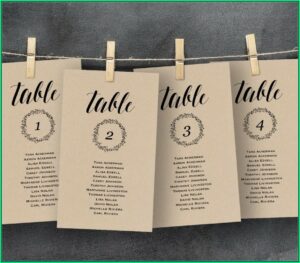 Seating Chart Card Template