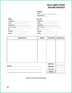 Self Employed Invoice Template