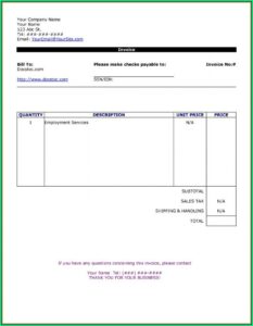 Self Employed Invoice Template Australia
