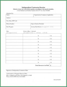 Self Employed Invoice Template Excel