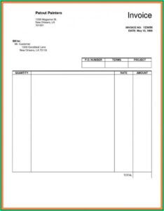 Self Employed Invoice Template Ireland