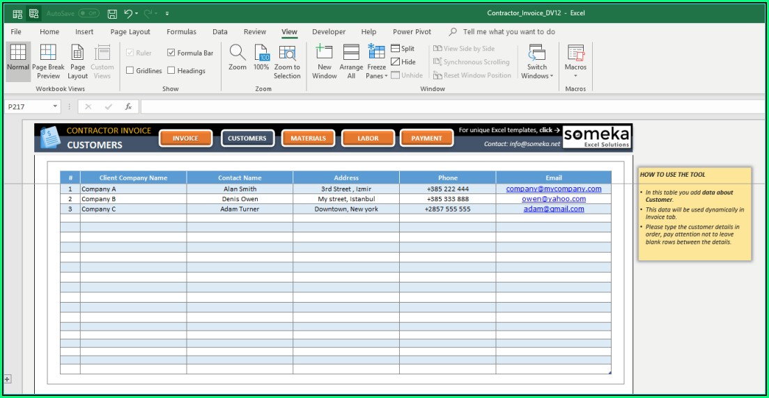 Self Employed Invoice Template Uk Excel