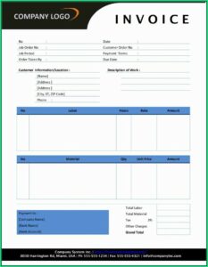 Service Invoice Template Word Download Free