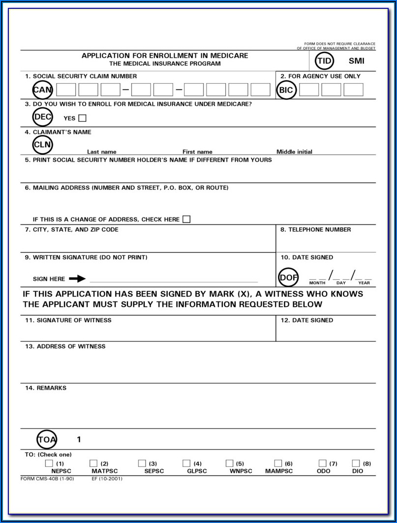 Social Security Medicare Part B Application Form  Form  Resume