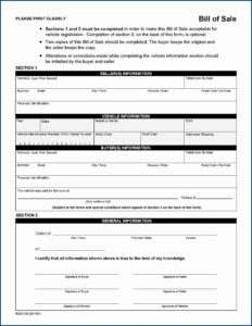Simple Bill Of Sale Form Printable