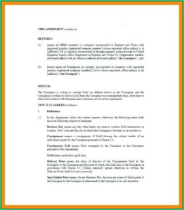 Simple Consignment Contract Template