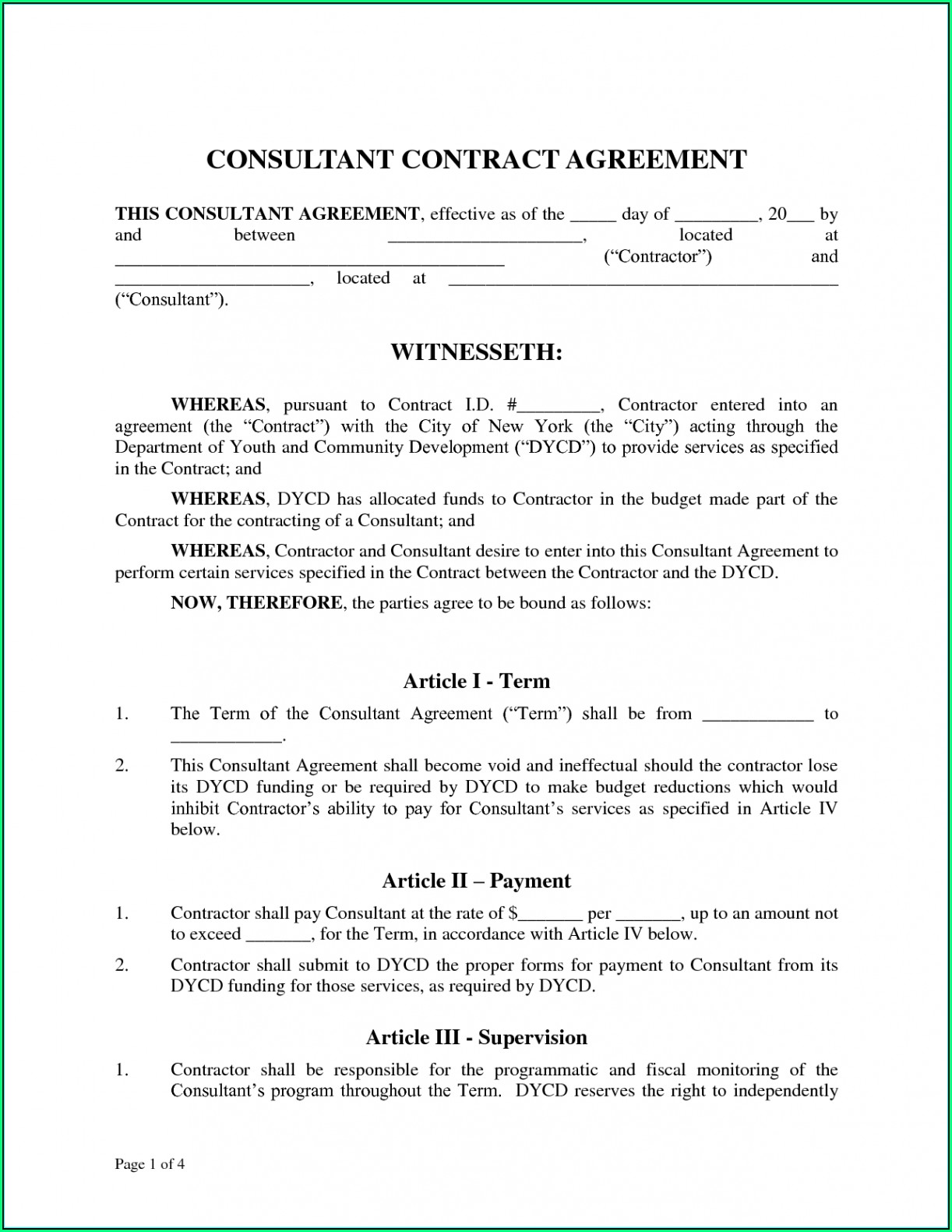 Simple Consulting Agreement Template Australia