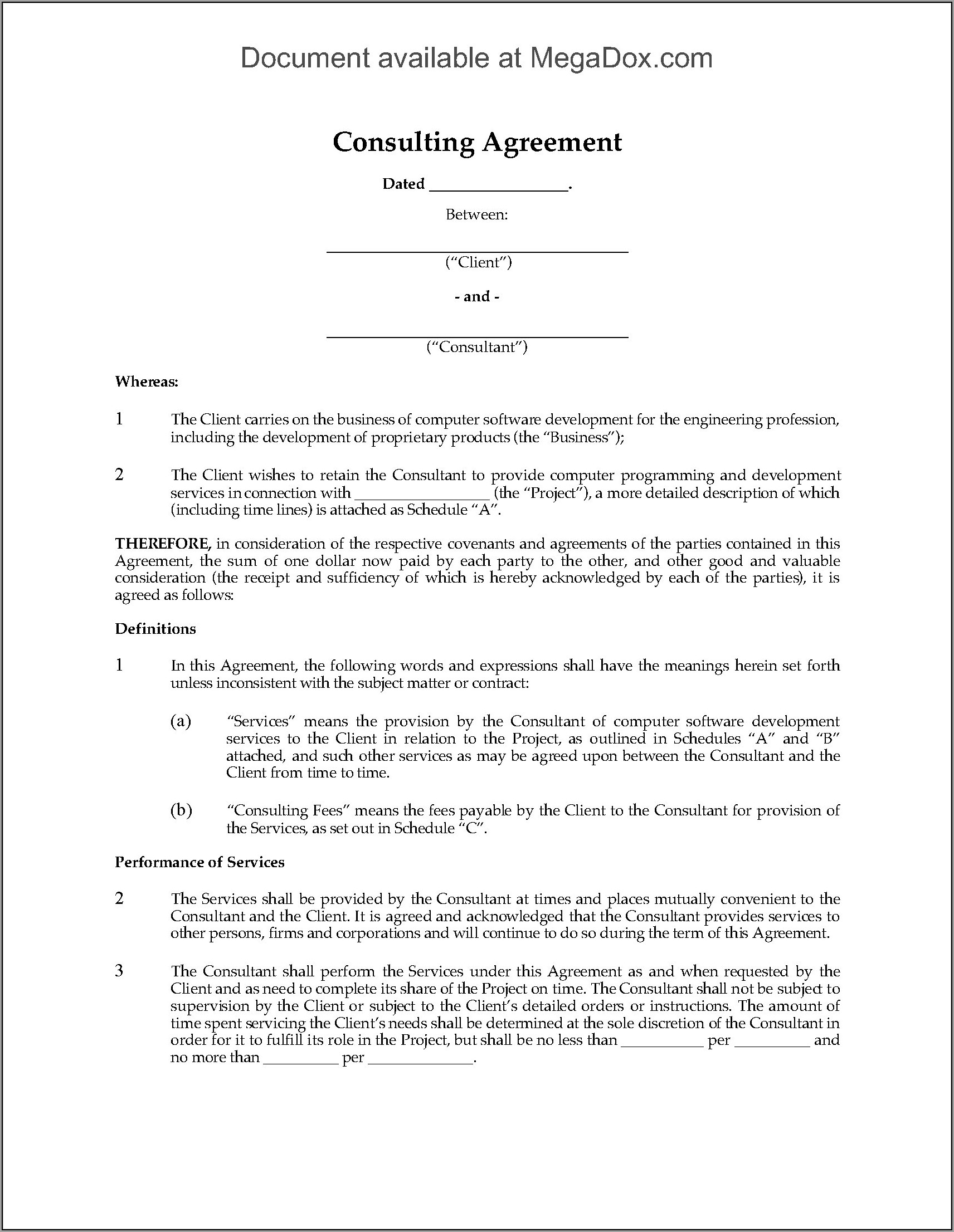 Simple Consulting Agreement Template India