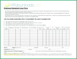 Simple Equipment Loan Agreement Template Free