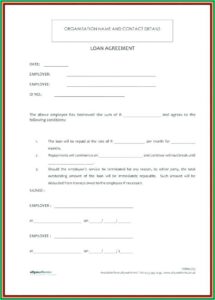Simple Family Loan Agreement Template Free