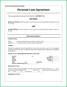 Simple Loan Agreement Template Free India