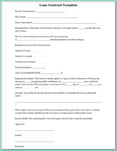Simple Loan Agreement Template Free Uk