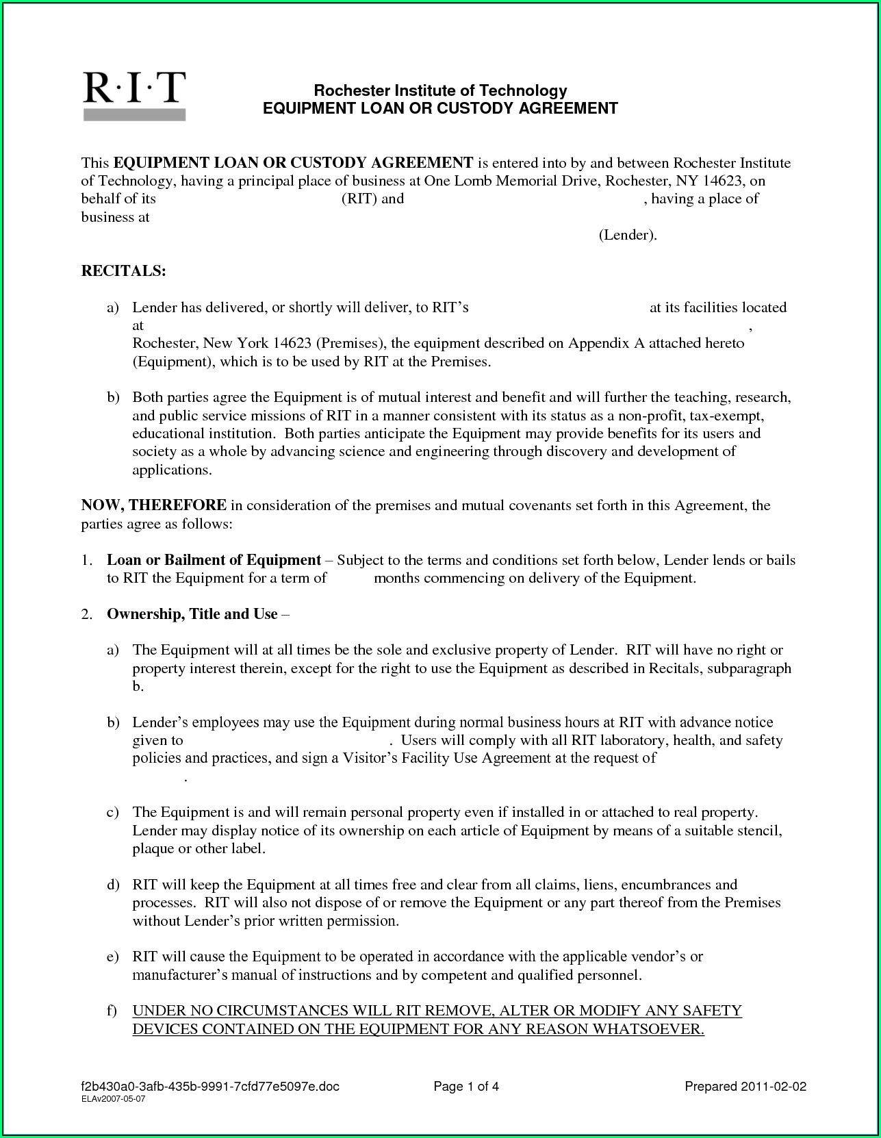 Simple Loan Agreement Template Free