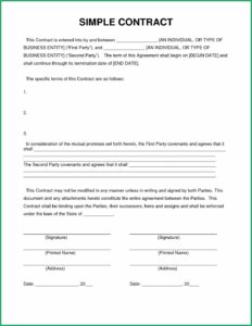 Simple Loan Agreement Template Word