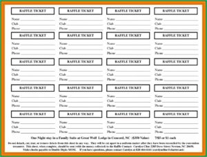 Simple Raffle Ticket Template Word