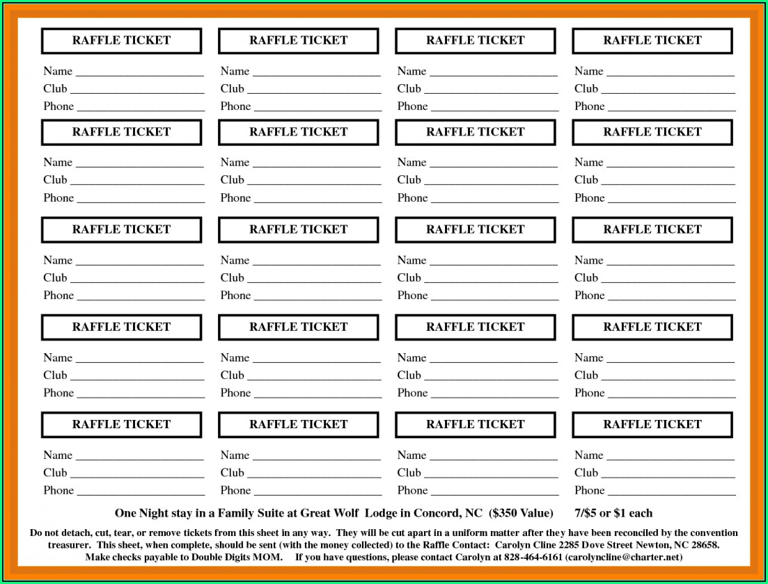 Simple Raffle Ticket Template Word