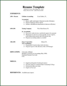 Simple Resume Format Sample For Job