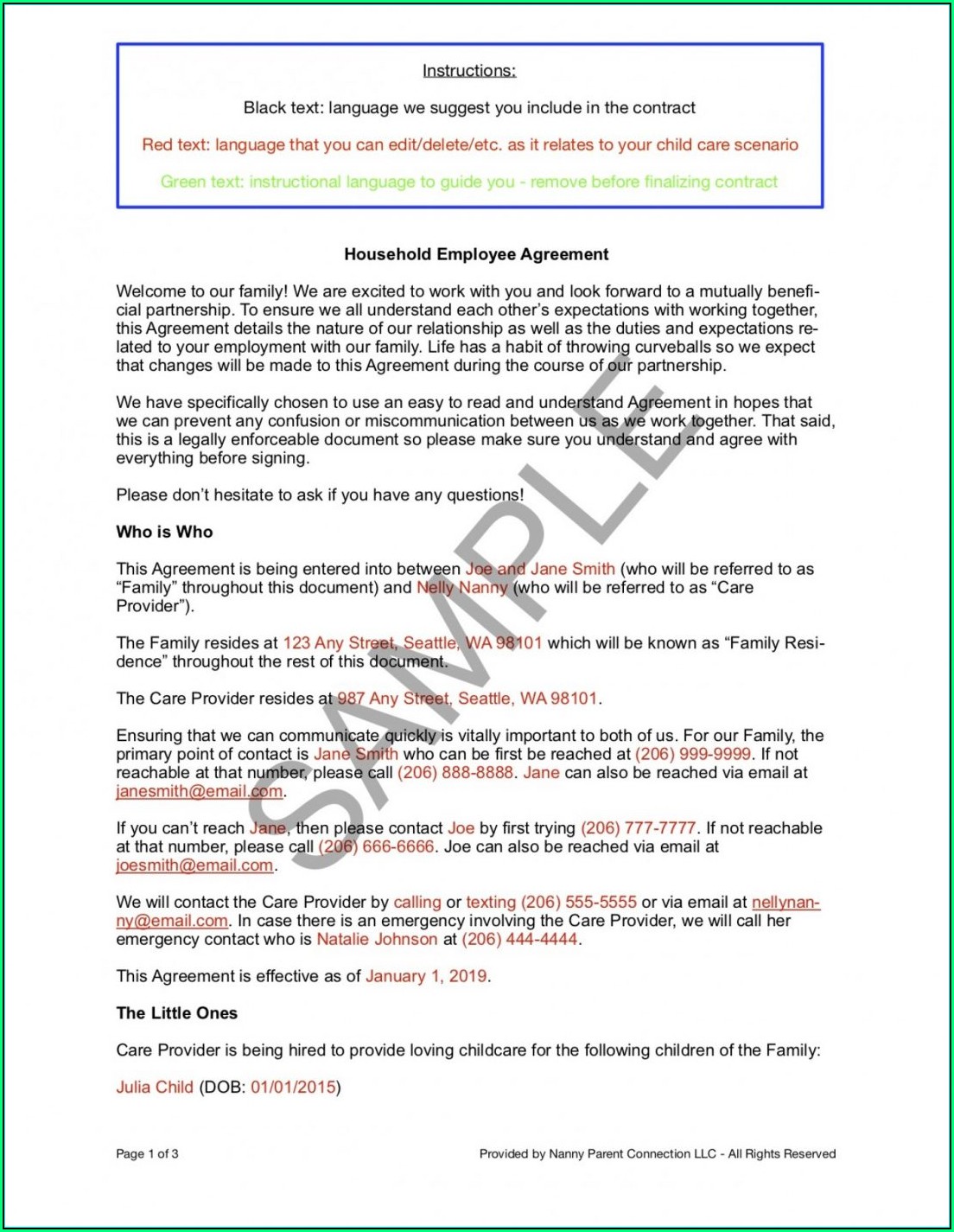 Simple Snow Removal Contract Template