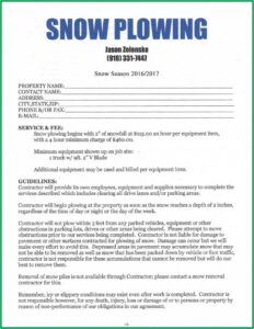 Snow Clearing Contract Template