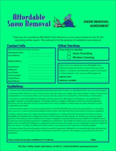 Snow Removal Contract Template