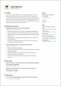 Software Cv Template Free Download