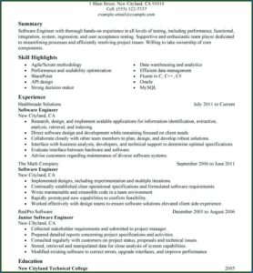 Software Engineer Resume Template Microsoft Word Download