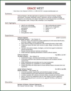 Software Resume Template Word