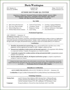 Software Tester Resume Template