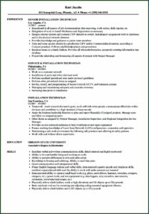 Solar Panel Installer Resume Sample