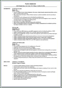 Solar Technician Resume