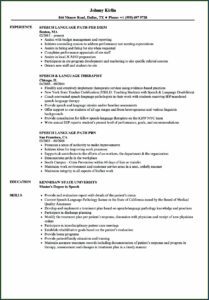 Speech Language Pathology Resume Cfy
