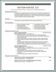 Speech Language Pathology Resume Examples