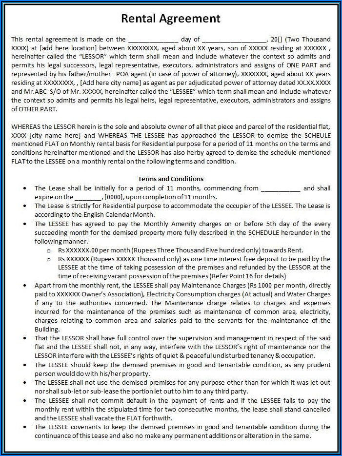 Staples Lease Agreement Forms