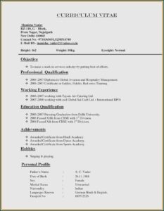 Student Resume Format Free Download