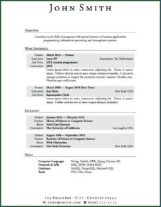 Student Resume Template Free