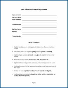 Sublease Rental Form
