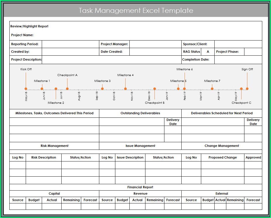 Task Management Excel Template Free