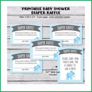 Template For Diaper Raffle Tickets