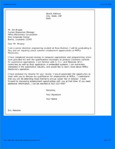 Templates Cover Letter For Resume