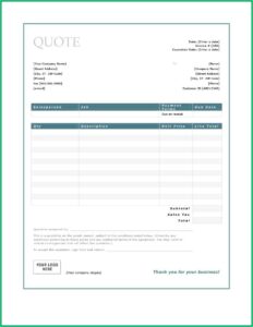 Templates For Invoices And Quotes