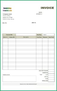 Templates For Invoices Uk