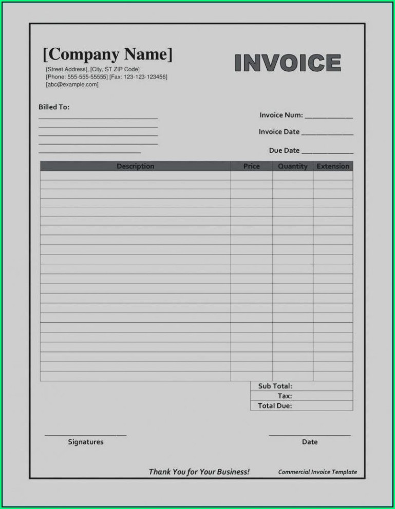Templates For Invoices