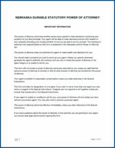 Texas Durable Power Of Attorney Form Free