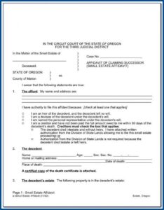 Texas Small Estate Affidavit Form