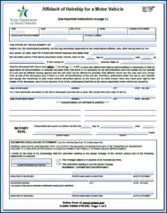 Texas Small Estate Affidavit Form Dallas County