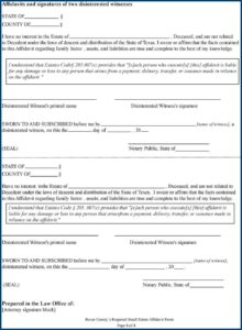 Texas Small Estate Affidavit Form Travis County
